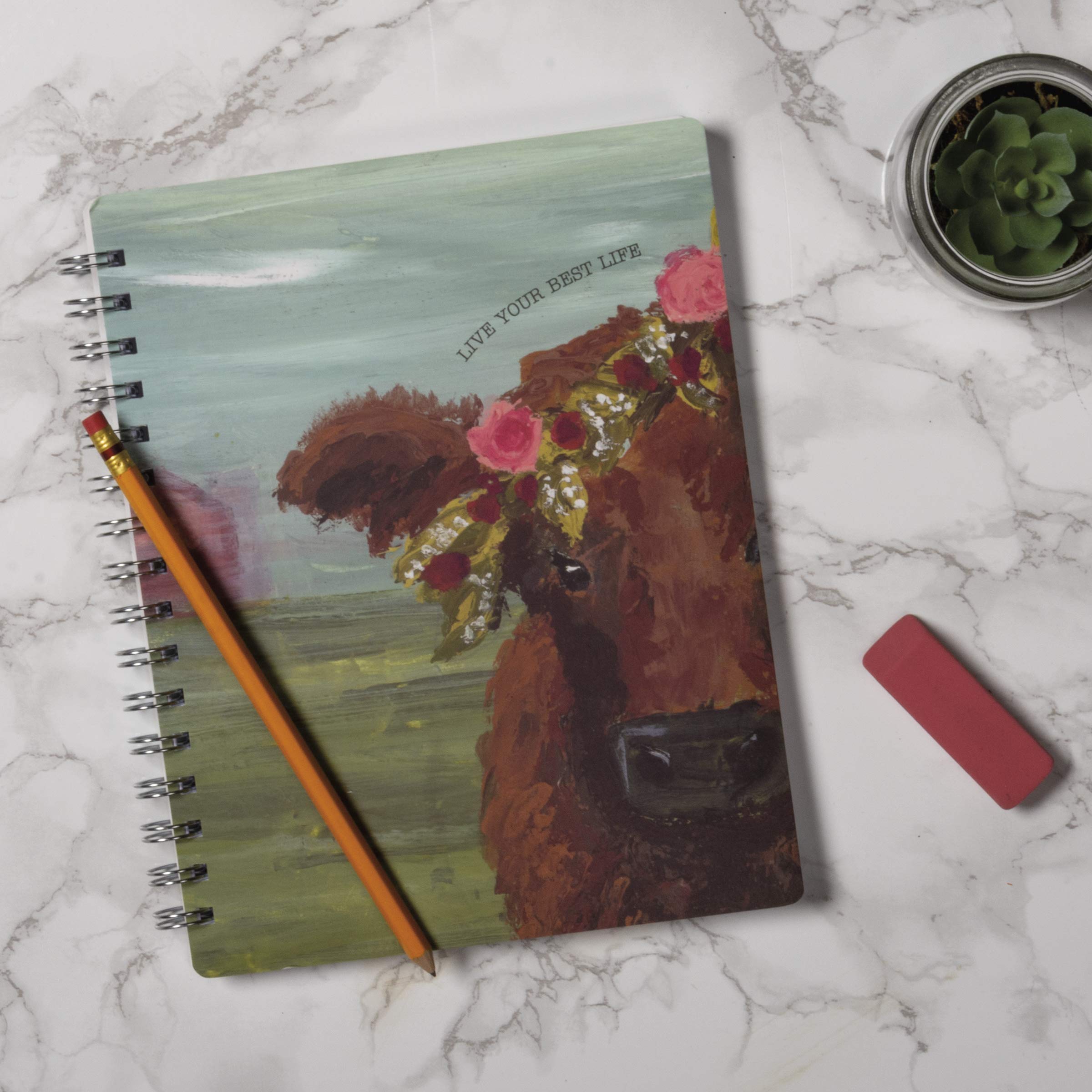Primitives by Kathy Dostluk Kalp Galerisi Spiral Defter, 7" x 9", En İyi Hayatınızı Yaşayın