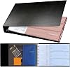Office Werks Premium 7 Ring Check Binder for Business Checks, 600 Checks Capacity for 9 x 13 Sheets, Sleek Black Textured Vinyl Check Book Cover with Zip Pouch and Calendar