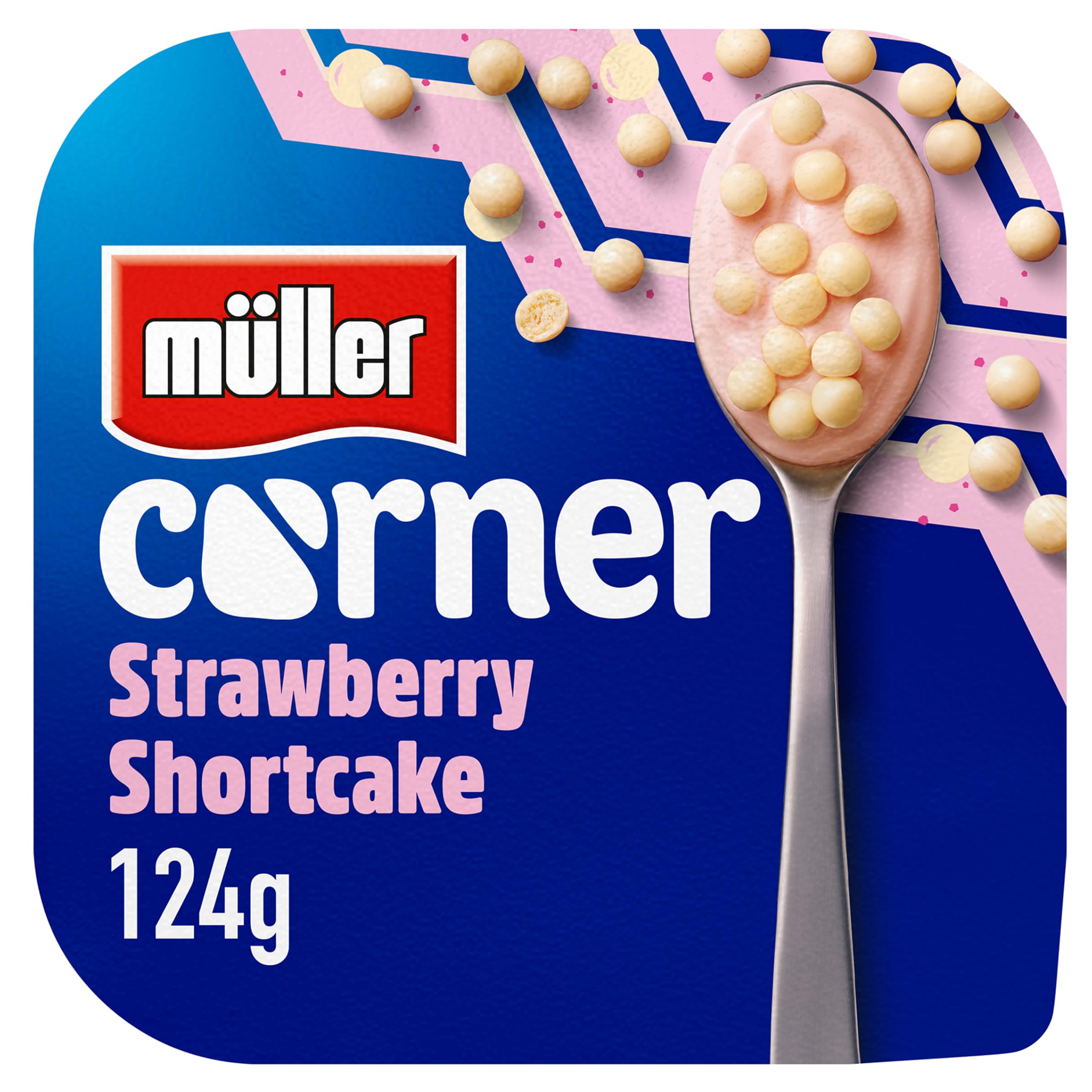Müller Corner Delicious Creamy Yogurt Strawberry Shortcake, 124g