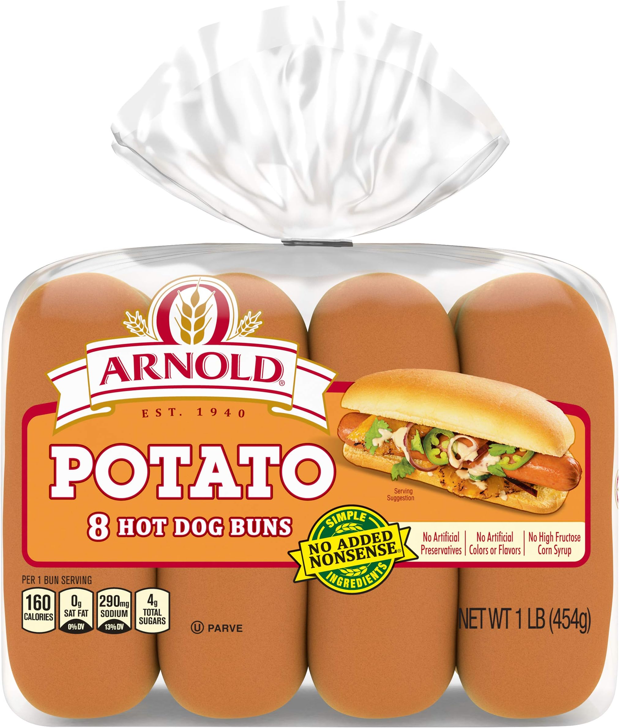 Brownberry Potato Buns, 8 Count, (2.0 Oz Each), Hot Dog Buns, 16 Oz Bag