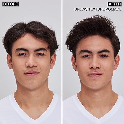 Miniatura 3 de Redken Brews Pomada de textura para hombres para todo tipo de cabello, máxima sujeción fuerte, acabado mate natural y bajo brillo sin peinado ni