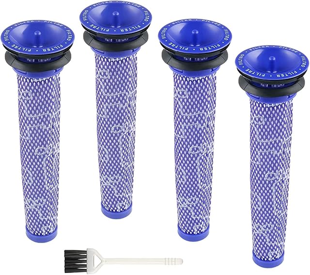 Washable Filters Pre-Filters Compatible with Dyson Vacuum Filter V6, V7, V8, DC58, DC59, Washable Replacement Filter, Compare to Part#965661-01
