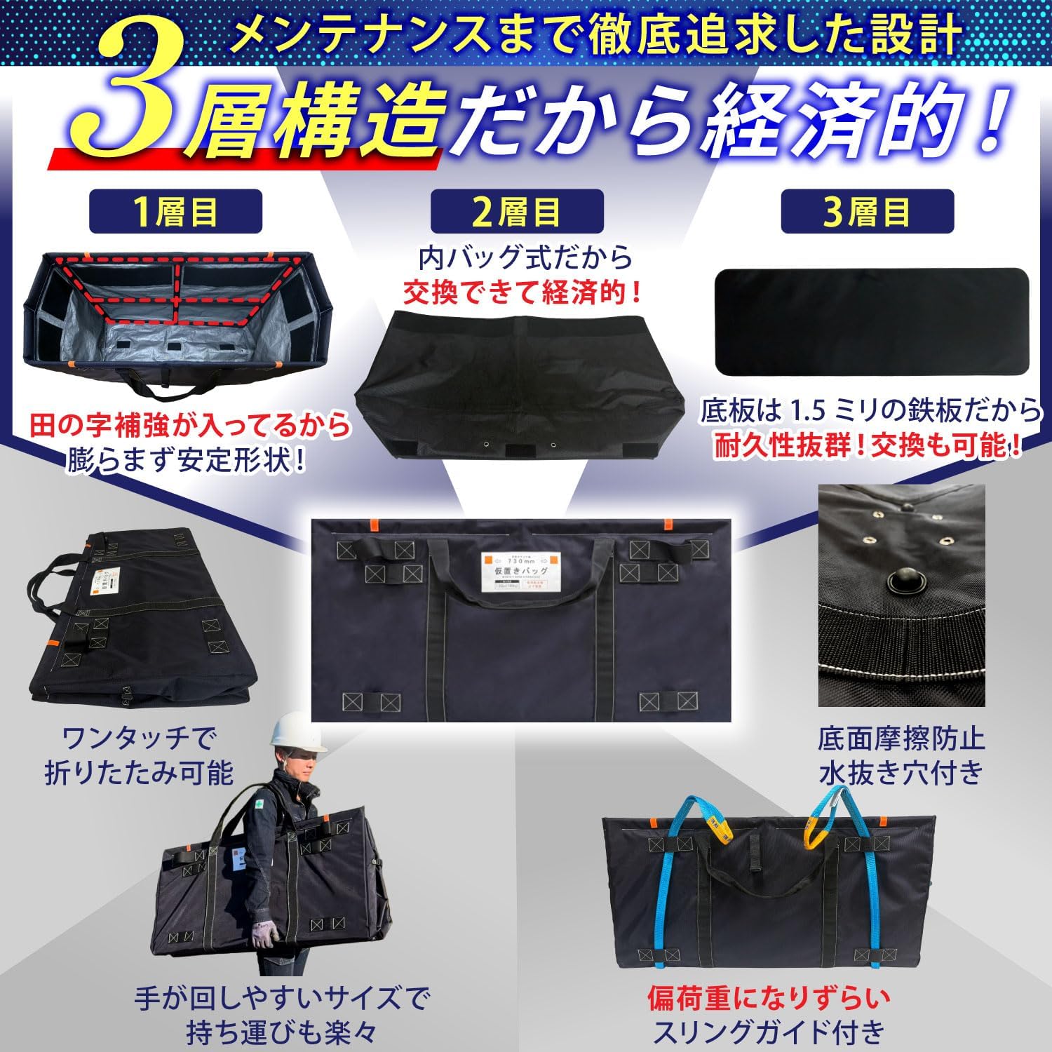 Amazon.co.jp: 足場コウリツラボ公式 仮置きバッグ＋スリングベルト 