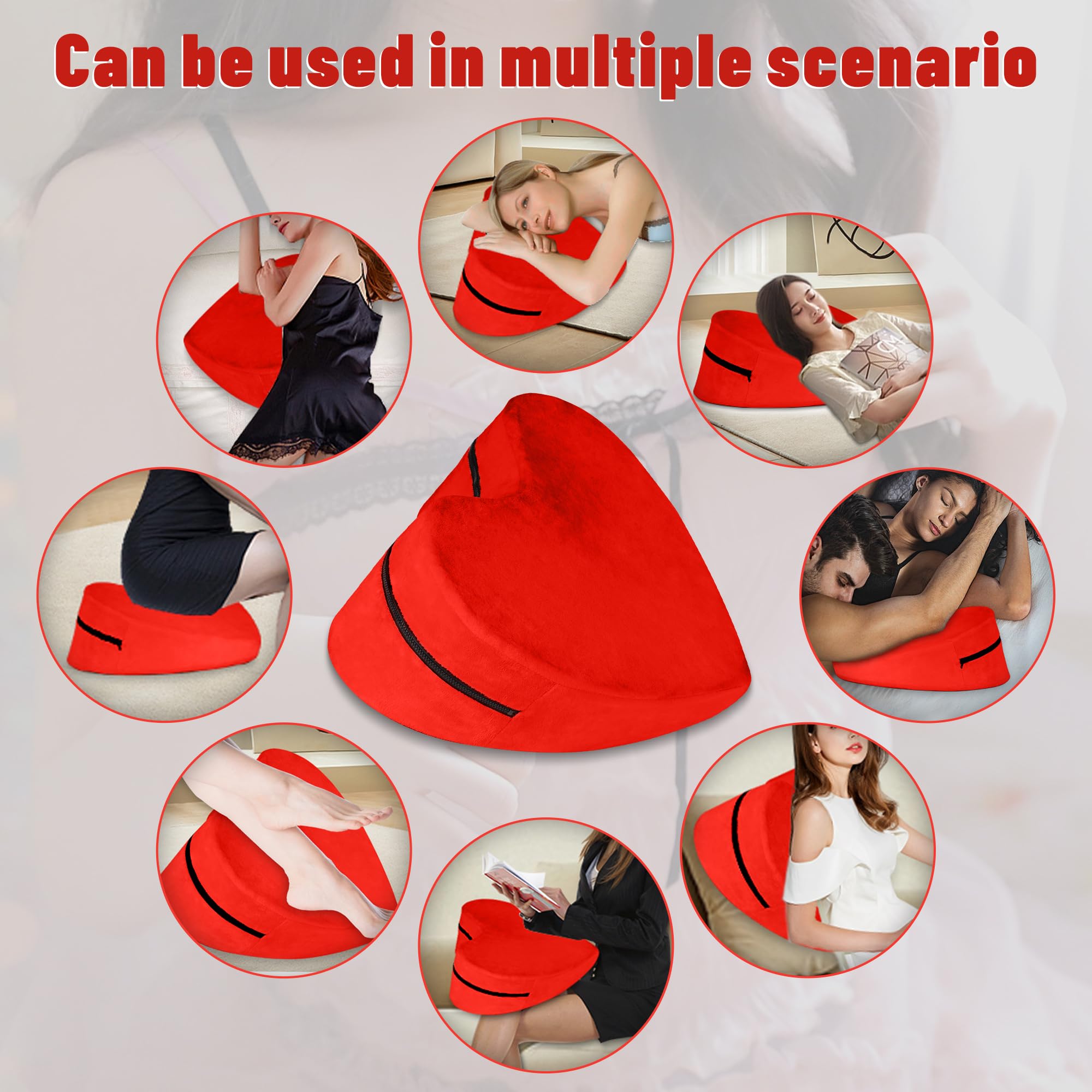 Sex Pillow Foam Heart Pillow Sex Position Pillow for Adults Sex Cushion Sex Furniture for Bedroom Couples Sex Toys
