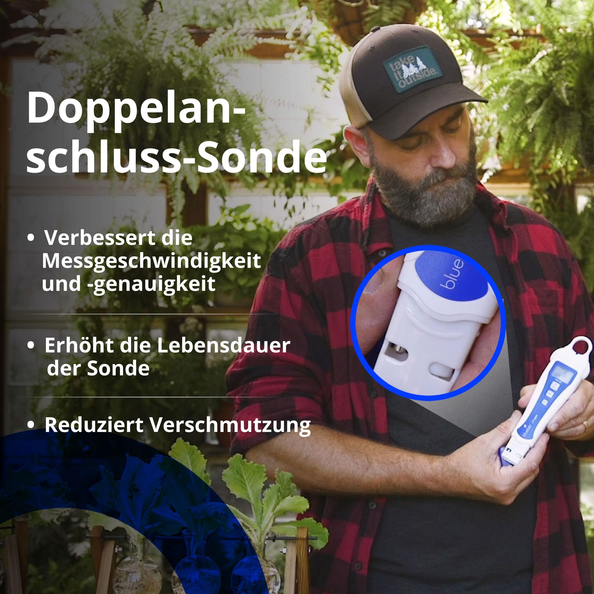 Bluelab pH Pen - Genau bis ±0,1 pH, langlebig, wasserdicht, schwimmfähig, schnell, stabil, Doppelsonde, Temp.-Kompensation, leicht kalibrierbar – Hergestellt in Neuseeland