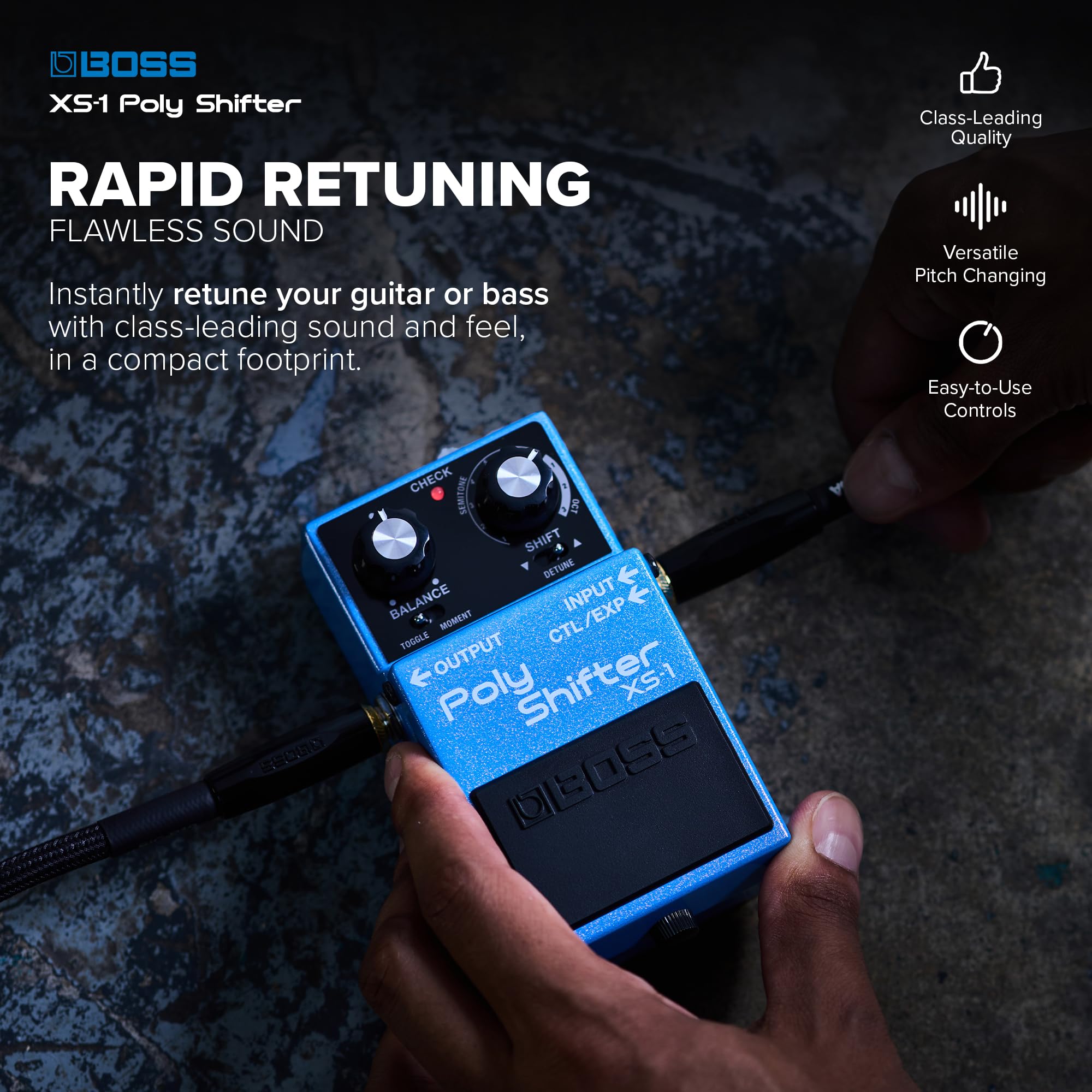 BOSS XS-1 Poly Shifter | Compact Pitch Shifting Pedal | Class
