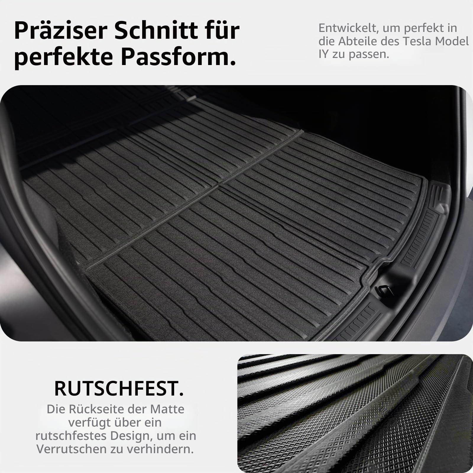Kofferraumwanne für Tesla Model Y 2020-2026 (inkl. Juniper), TPE Allwetter Kofferraummatte, Zubehör für alle Modelle (Standard/Premium/Performance) (1-teiliges Set)