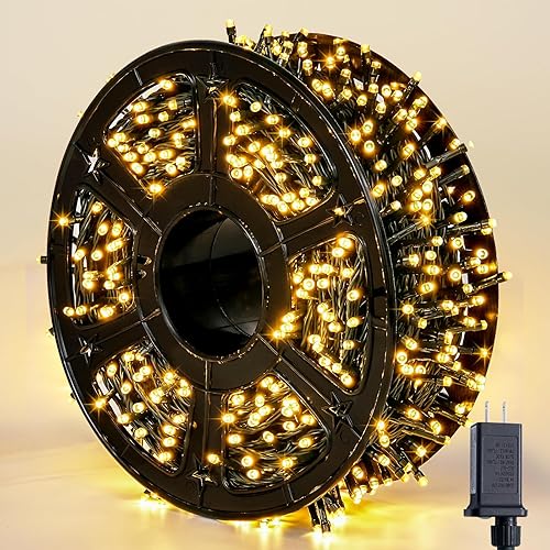 Miniatura 42 de JMEXSUSS 400 luces LED de Navidad para decoraciones al aire libre, 132 pies, luces multicolor para árbol de Navidad con control remoto, luces de