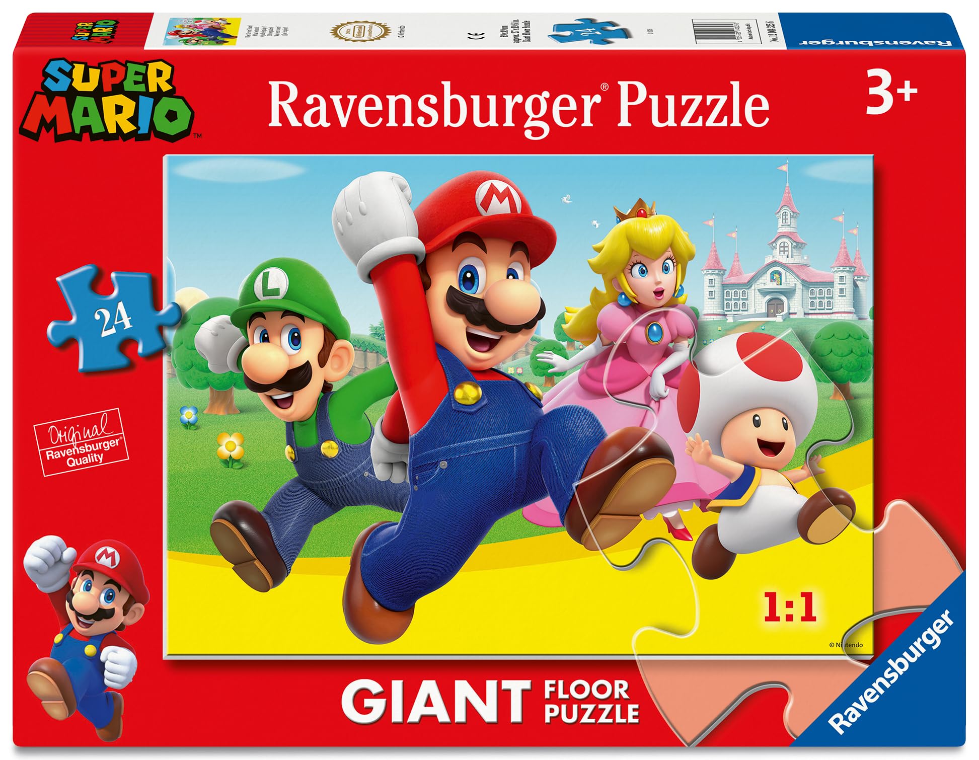 Ravensburger Super Mario Giant Floor Puzzle – 24 Piece XXL Jigsaw for Kids Ages 3+, Extra Large Pieces for Easy Handling and Fun