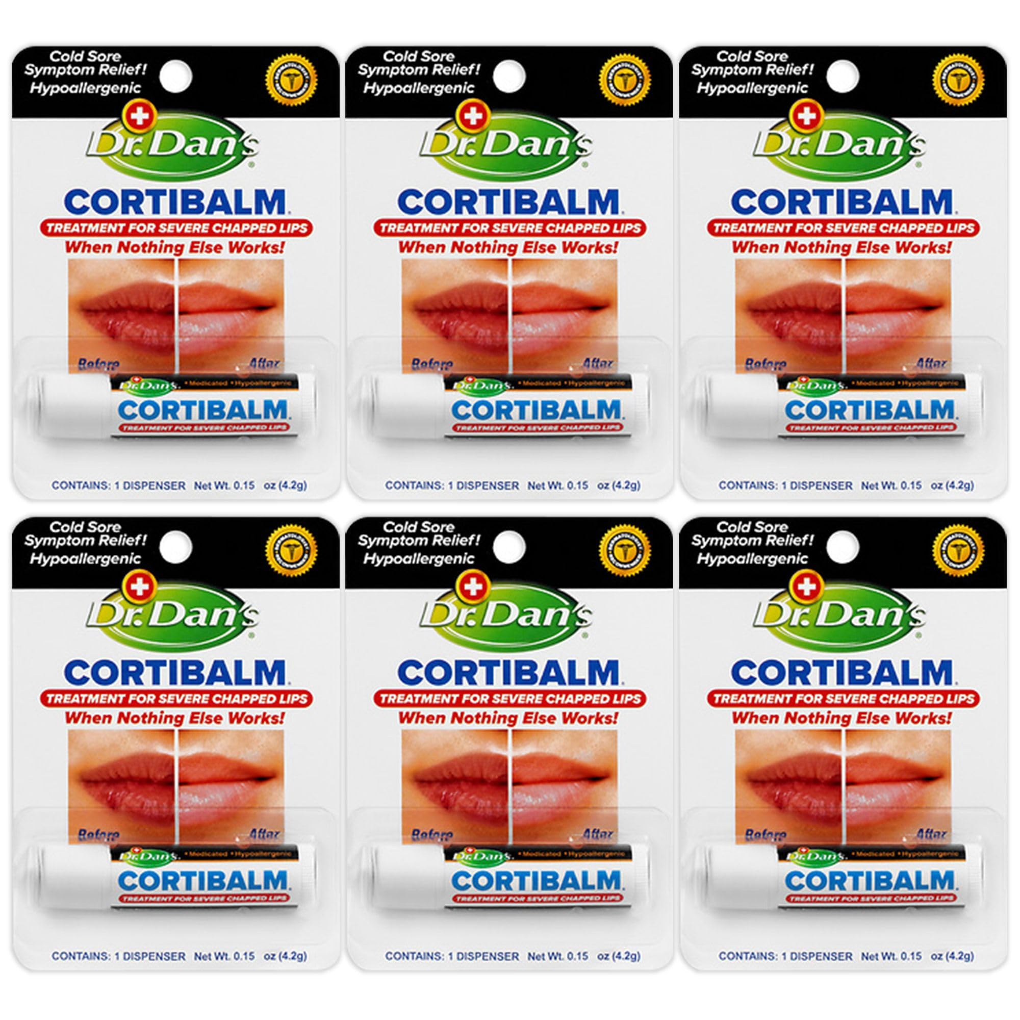 Cortibalm Lip Balm, 6 Count