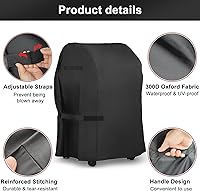 Vista 3 de LBTING - Funda para parrilla, 40 pulgadas de alta resistencia 300D Oxford impermeable a la lluvia y al viento, resistente a los rayos UV, funda