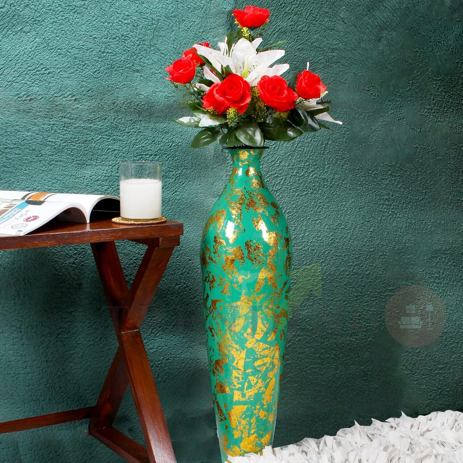 Metal Flower Vase - 24 Inch Home Decor -8