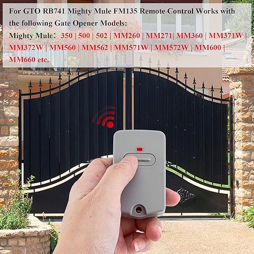 Miniatura 3 de RB741 FM135 - Abridor de puerta de repuesto para GTO Mighty Mule Linear Pro Access Gate Opener Remote 350  500  MM360  MM371W  MM372W  MM560  MM562