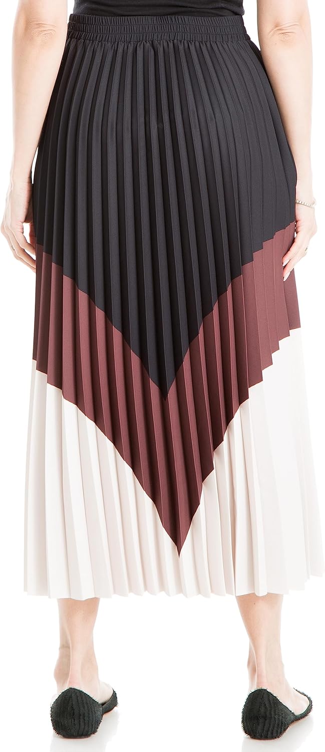 Max Studio Womens Colorblock Pleated Maxi Skirt - Image 3
