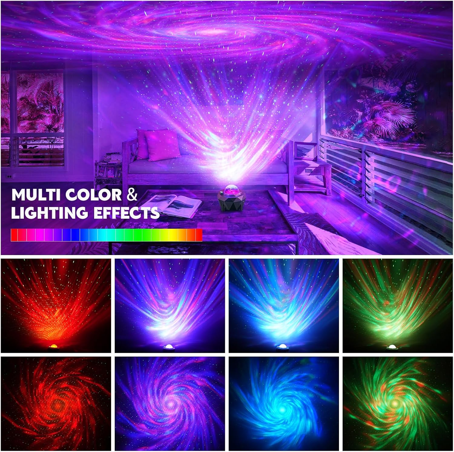 Star Projector, ZonQoonz Galaxy Projector with APP Remote Control,Music Speaker Aurora Projector, Night Light Projector for Kids Adults Gaming Room, Home Theater, Birthday, Party