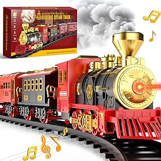 Train Set for Under The Christmas Tree - Features Smoke, Lights, and Authentic Train Sounds with 71-inch Long Track, Suitable for 3 4 5 6 7 8+ Year Old Kids Gifts