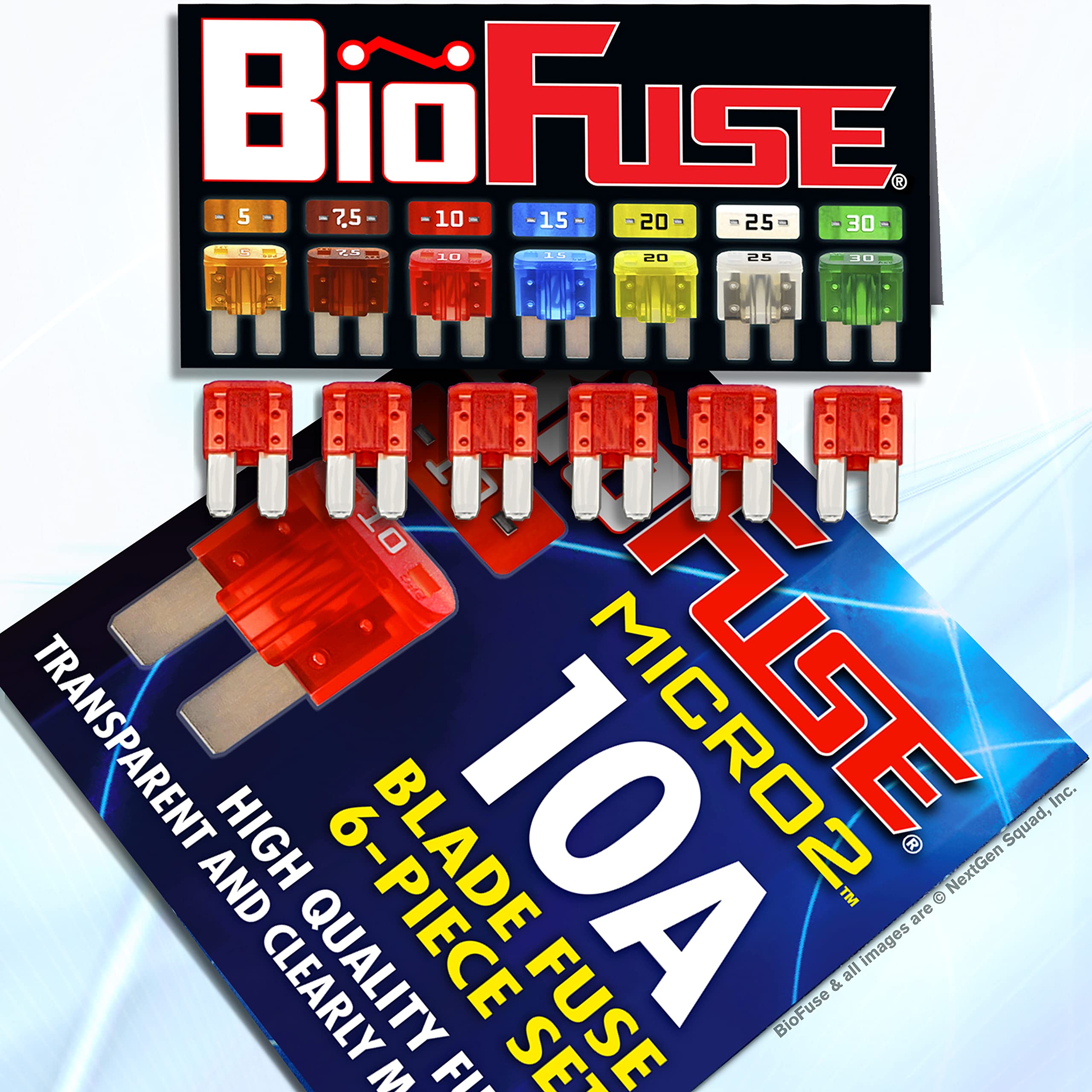 Snapklik.com : BioFuse Micro2 APT ATR 6-Piece 10A Automotive Car Fuses
