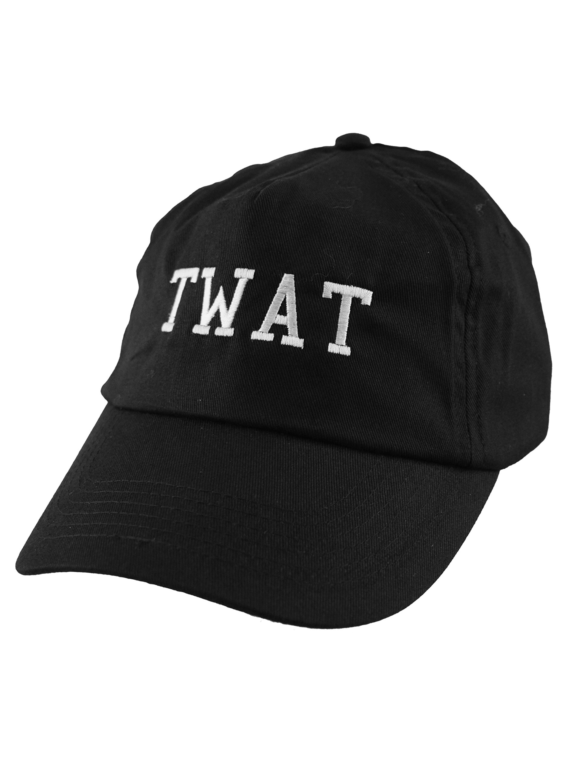 Darkside Clothing Twat Black Embroidered Snap Back Cap Funny Slogan Baseball Cap