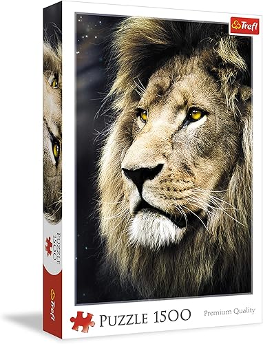 Trefl Lions Portrait - Rompecabezas de 1500 piezas con estampado rojo de 33 x 23 pulgadas, rompecabezas de bricolaje, diversión creativa,