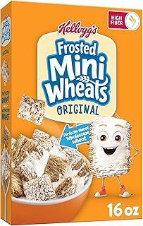 Kellogg's Frosted Mini-Wheats Breakfast Cereal, Kids Cereal, Family Breakfast, Original, 16oz Box (1 Box)