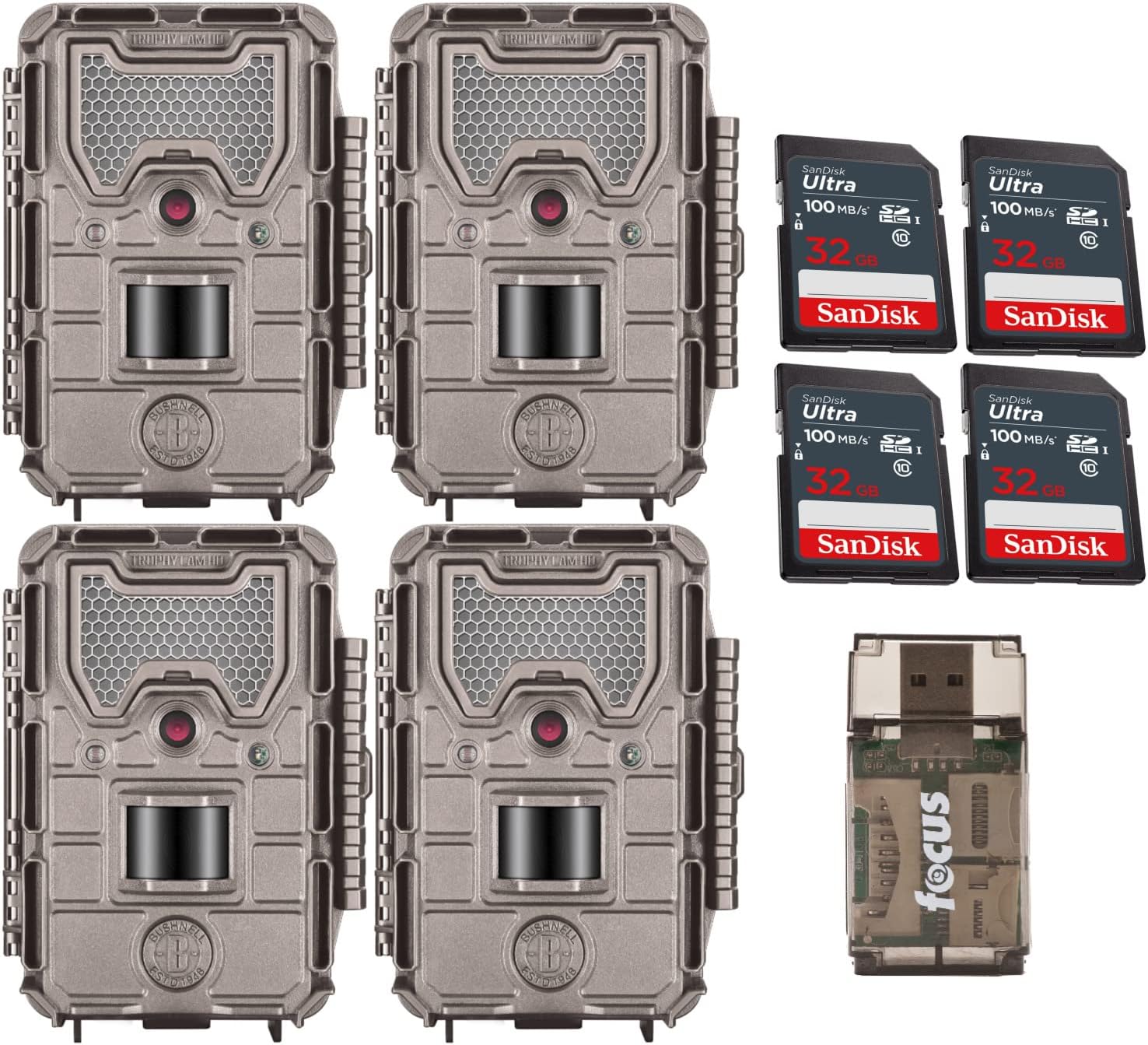 Bushnell Trophy Cam HD Essential E3 16MP LowGlow Trail Camera (Tan) Bundle with