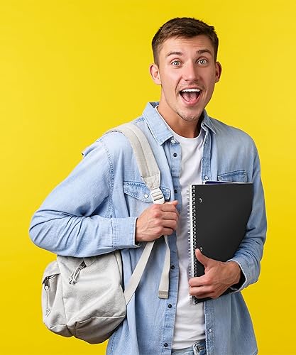 Miniatura 8 de Dunwell Cuaderno de papel cuadriculado, cubierta de plástico negro, 100 hojas de 8.5 x 11 pulgadas, cuaderno de cuadrícula cuadrada de 14 pulgadas,