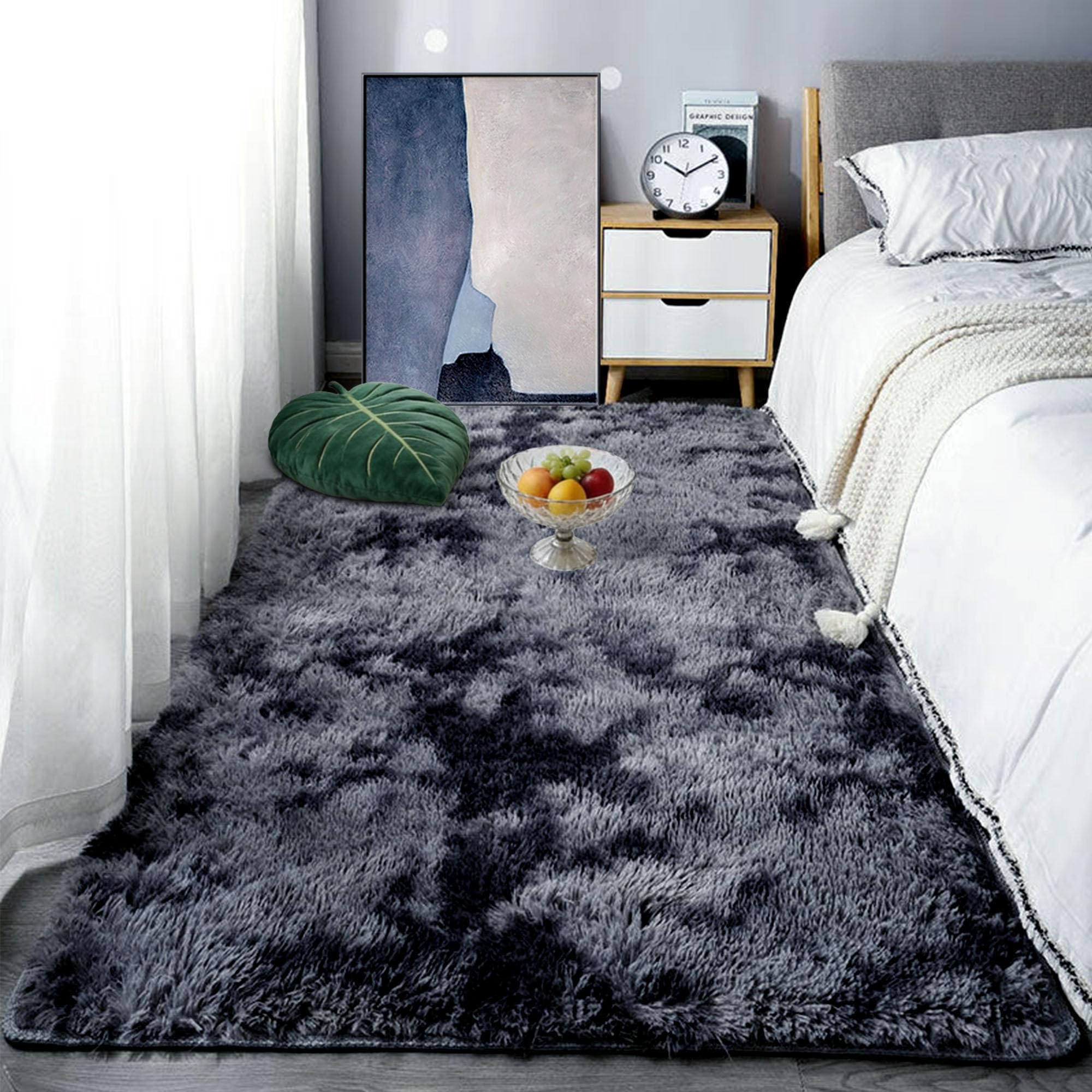 Tapis moelleux pour isolation sol froid grande dimension 200x260 cm chambre et salon