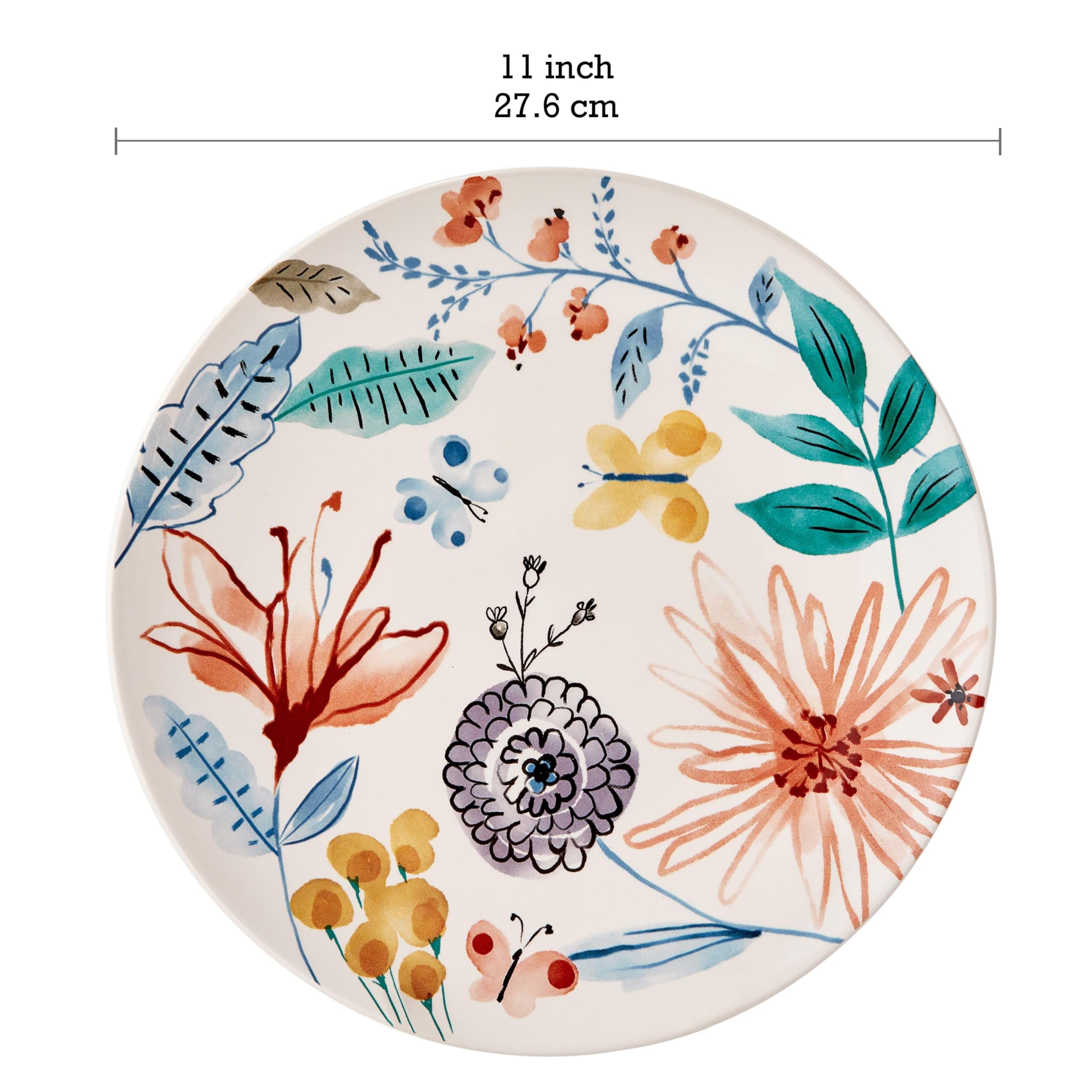 Amazon.com | Bico Blossom Symphony Dinner Plates Set of 4, 11 Inch