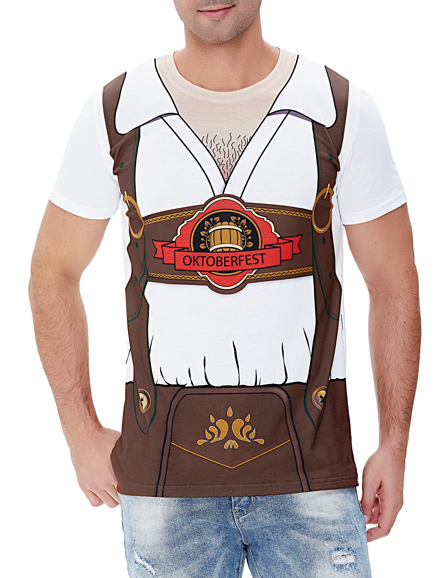 �️Funny World Mens Oktoberfest T-Shirts, Brown, Large — fashion deal