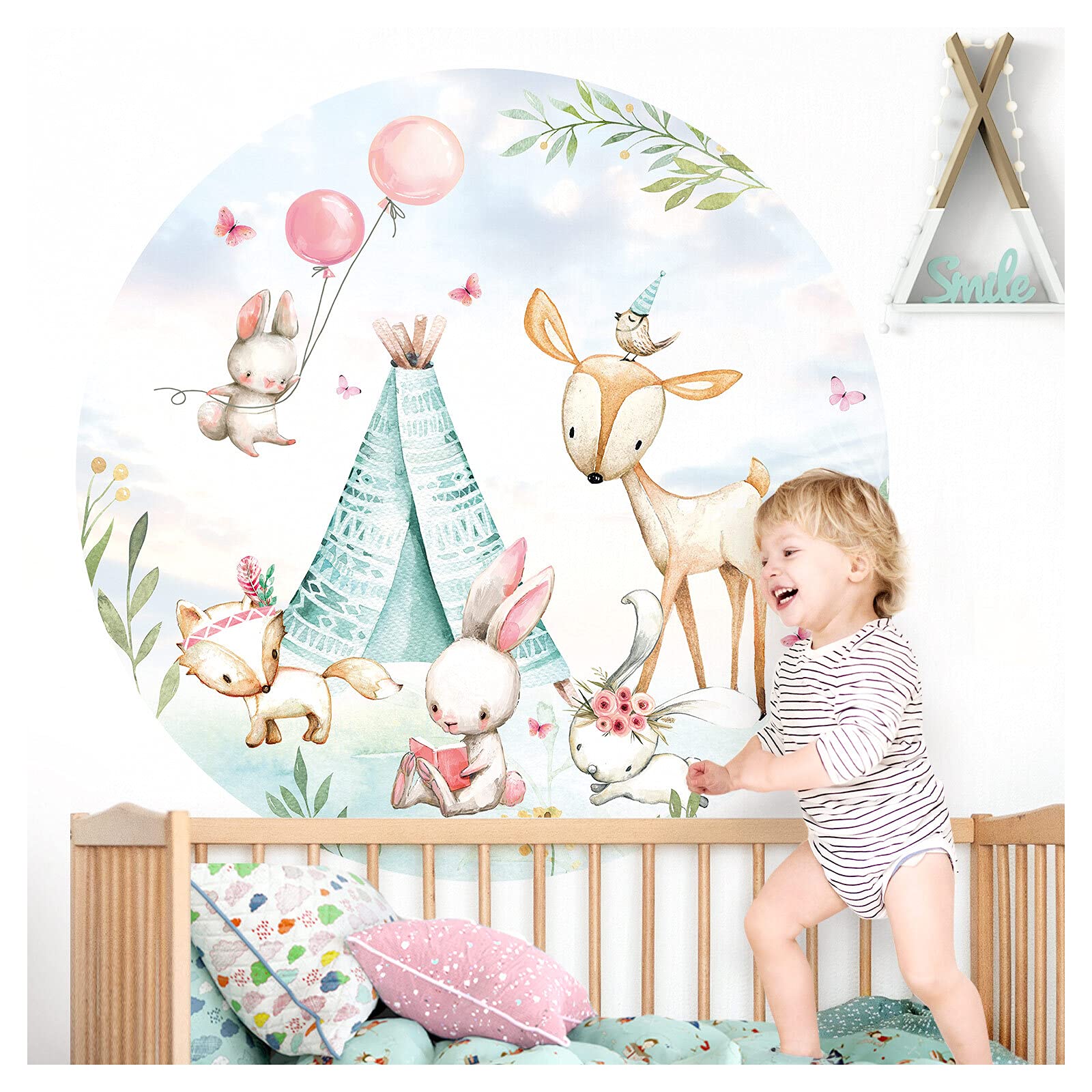Animaux de la forêt sticker mural pour créer un cocon bébé Little Deco DL621