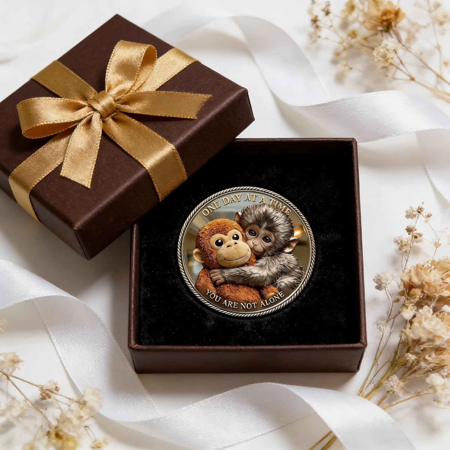 Emotional Support Monkey Coin, Punch Monkey Challenge Coin, It's Okay to Not Be Okay Token, Inspirational Punch Monkey Pocket Coin Gift for Mental Friendship, Anxiety Comfort (10pcs)