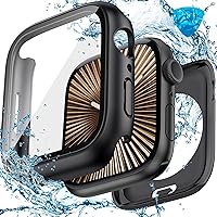Vista 17 de 3 en 1 Goton - Funda impermeable dura para Apple Watch con protector de pantalla de 45 mm, cubierta frontal de vidrio templado protectora delgada