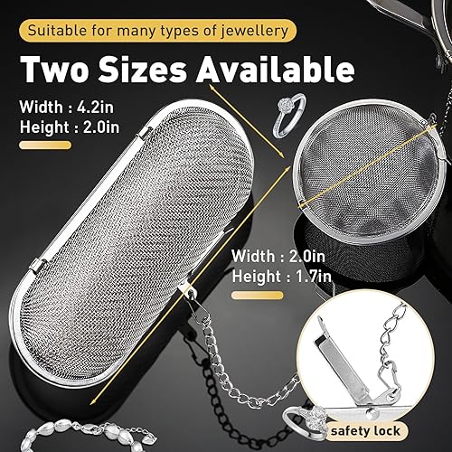 Miniatura 5 de Cesta de limpieza ultrasónica, 2 cestas de acero inoxidable para limpiador ultrasónico de joyas, cesta de limpieza de vapor de joyas, cesta de