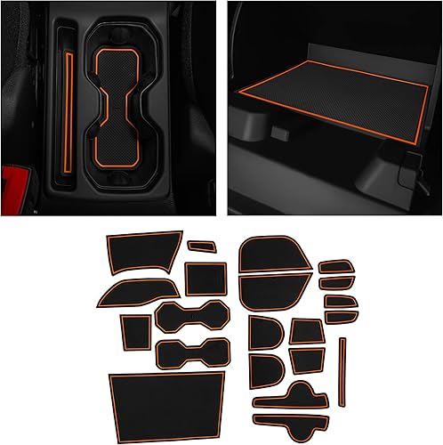 Miniatura 24 de CupHolderHero Compatible con accesorios Jeep Wrangler JK 2011-2017, insertos interiores antideslizantes antipolvo, tapetes de revestimiento