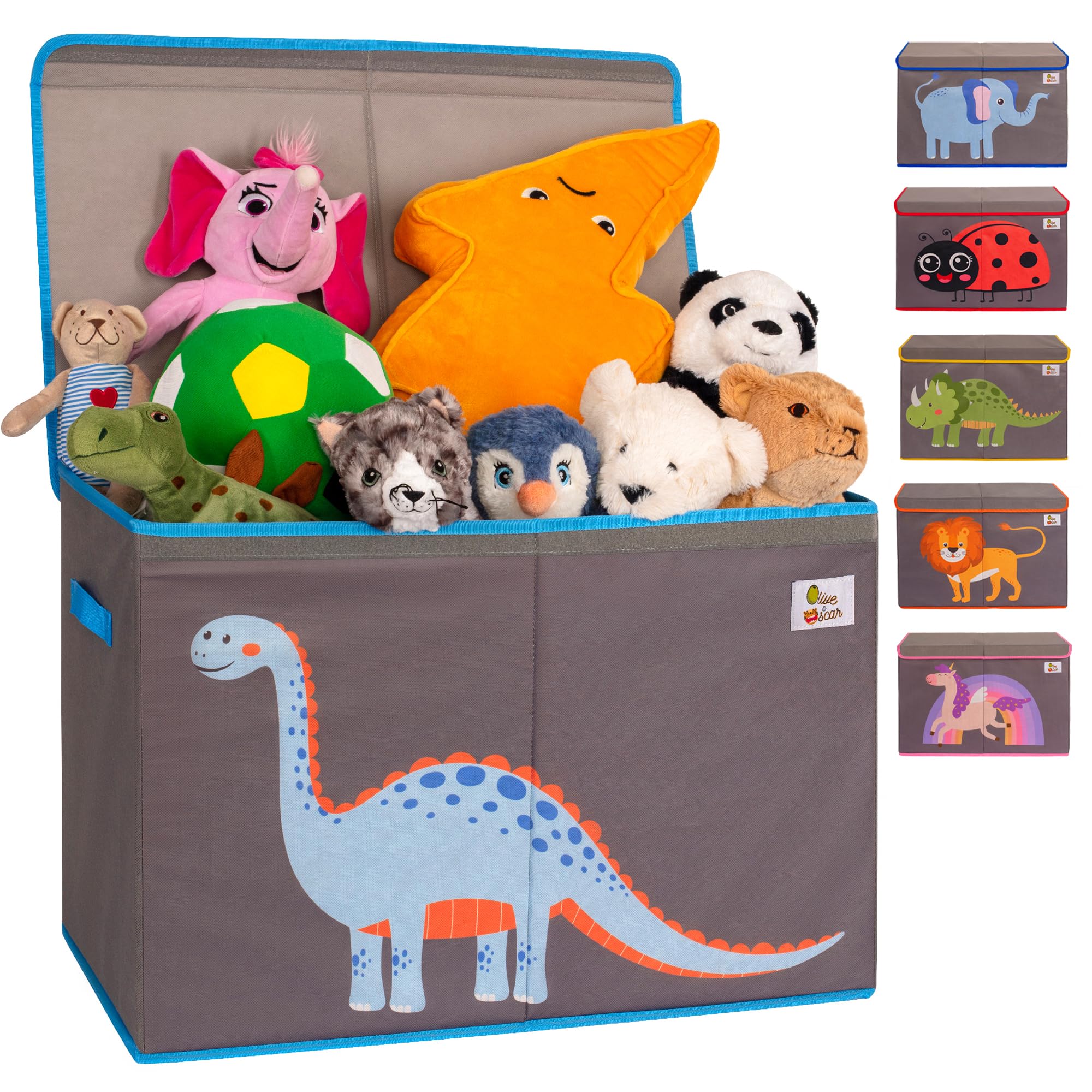 OLIVE&OSCAR 80L Toy box, kids Toy Box Storage with Lid & Handles, Suitable for All Children Boys, Girls,Toddlers