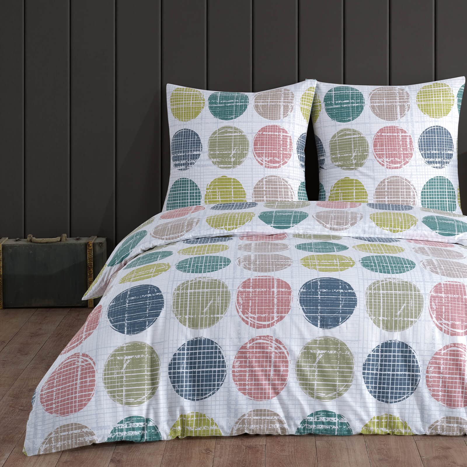 Buymax Bettwäsche Set aus 100% Baumwolle Renforcé, Streifen & Moderne Muster, mit Reißverschluss, Oeko-TEX Standard 100, Verschiedene Größen