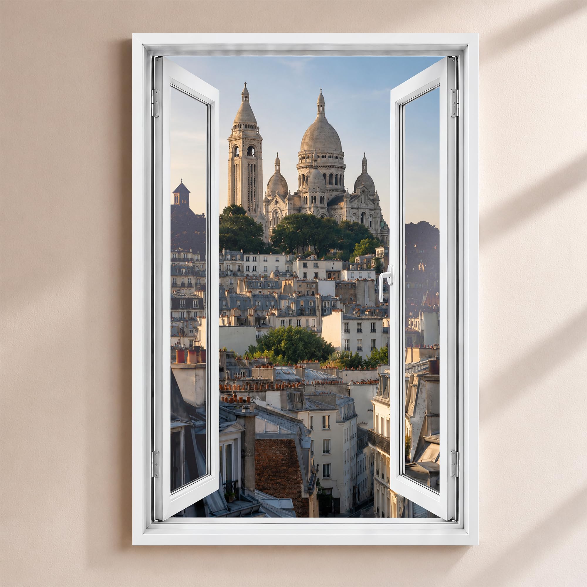 Trompe l'Œil Paris Window Customisable – Butte Montmartre Sacré-Coeur