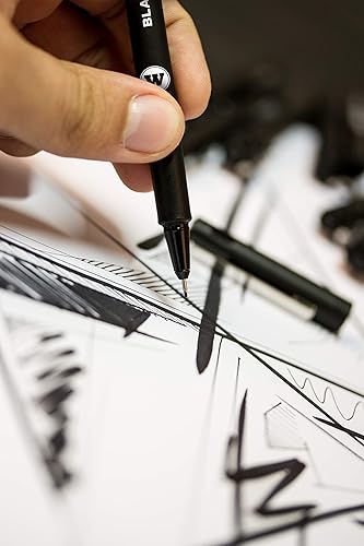 Miniatura 3 de Molotow Blackliner - Bolígrafo con punta de cincel, tinta permanente negra, 1 cada uno (703.210)