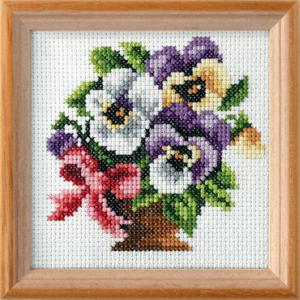 Orchidea Embroidery Cross Stitch Pansy Preprinted Frameless 7591