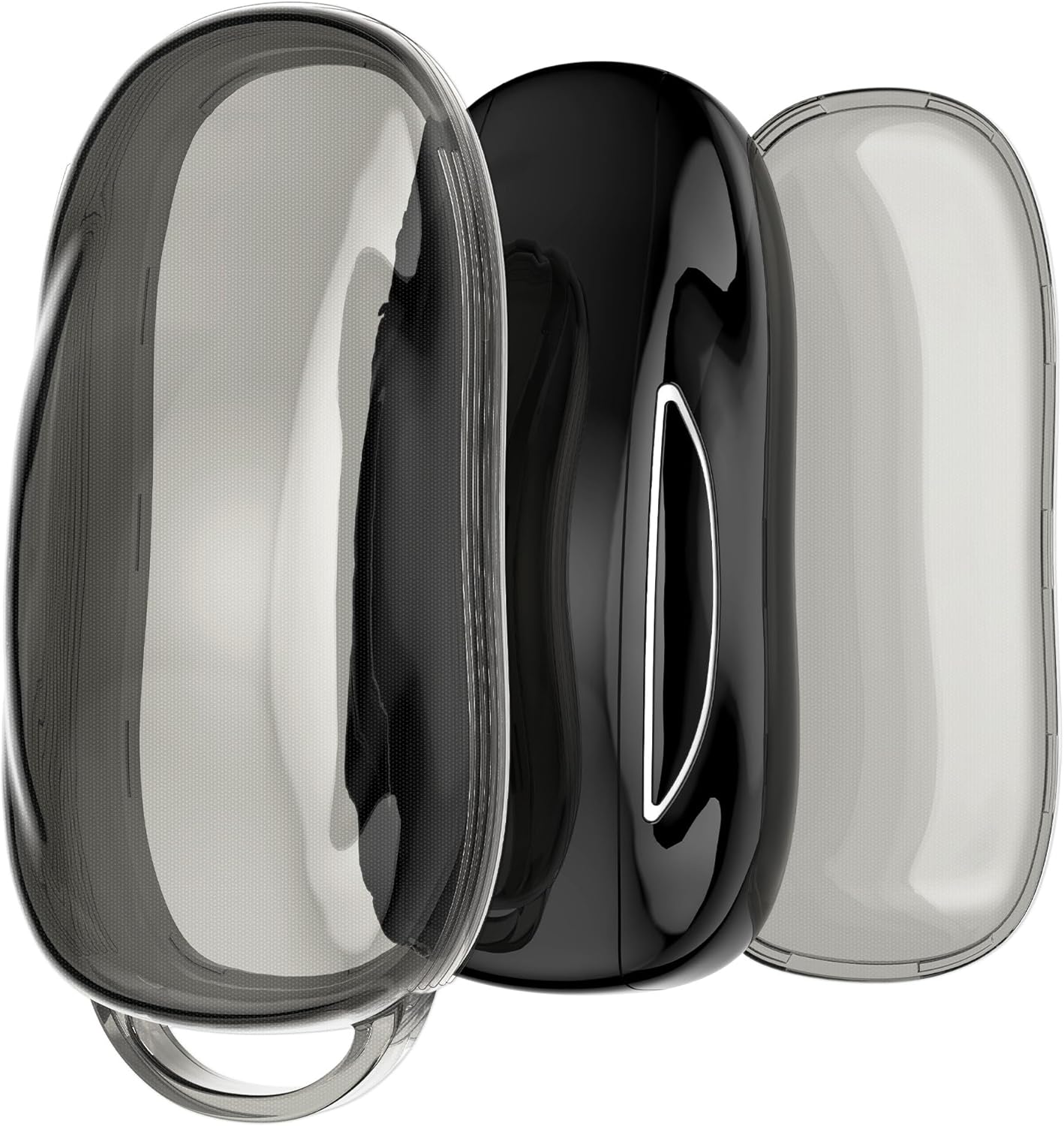 kwmobile Remote Case Compatible with Tesla Model S/Model Y/Model 3 – Transparent TPU Car Key Case with Buttons – Black/Transparent