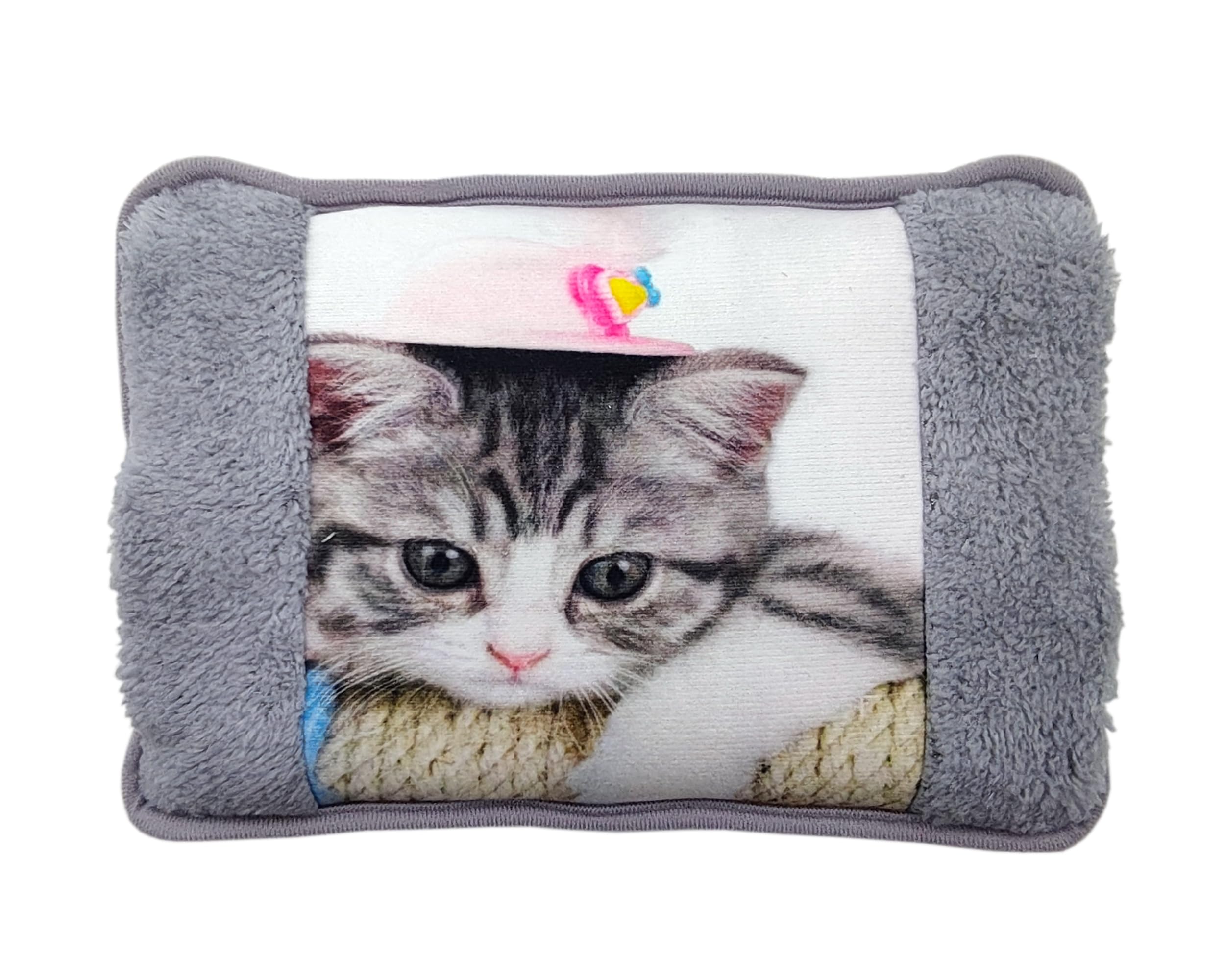 Bolsa de agua caliente eléctrica 26 x 19 cm 500 W – Calentador inalámbrico recargable rápido, con bolsillos de peluche para manos, alivio de dolores y frío, diseño de gatos suave y seguro