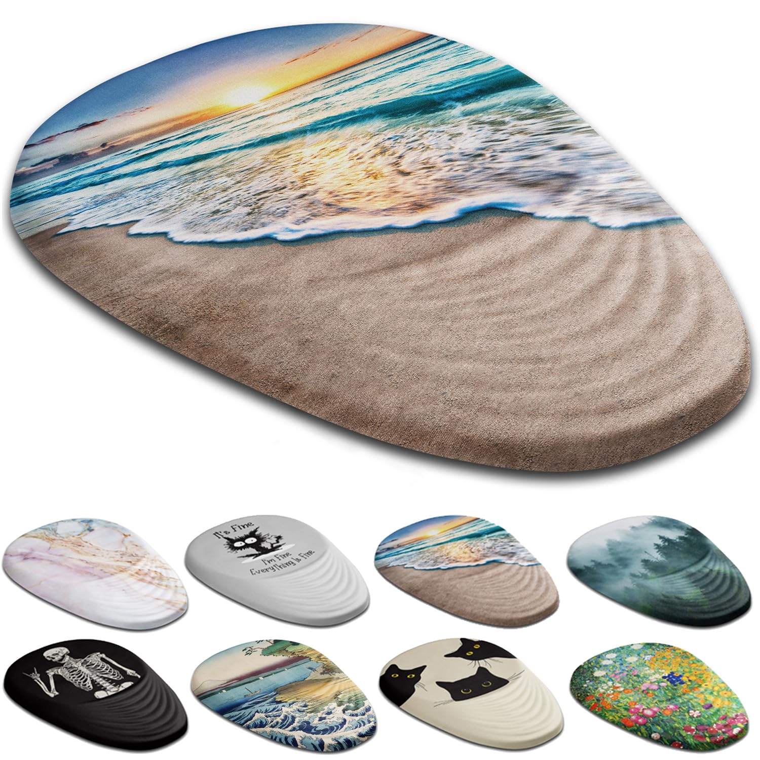 Tappetino per mouse con poggiapolsi, tappetino per mouse ergonomico con supporto per il polso, in memory foam e base antiscivolo in PU con design a cuneo a gradini per alleviare il dolore,