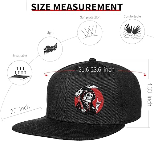 Miniatura 2 de Negi Snapback Hats for Men Black hat Skull Flat Bill Mens Blank Hats Trucker Cool