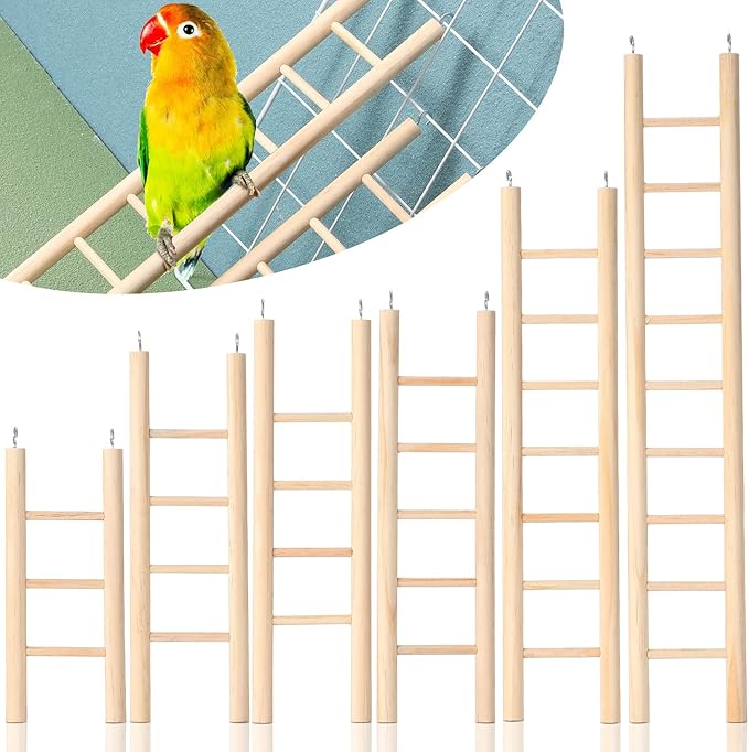Kigeli 6 Pcs Step Ladder for Bird, Bird Toys Ladder