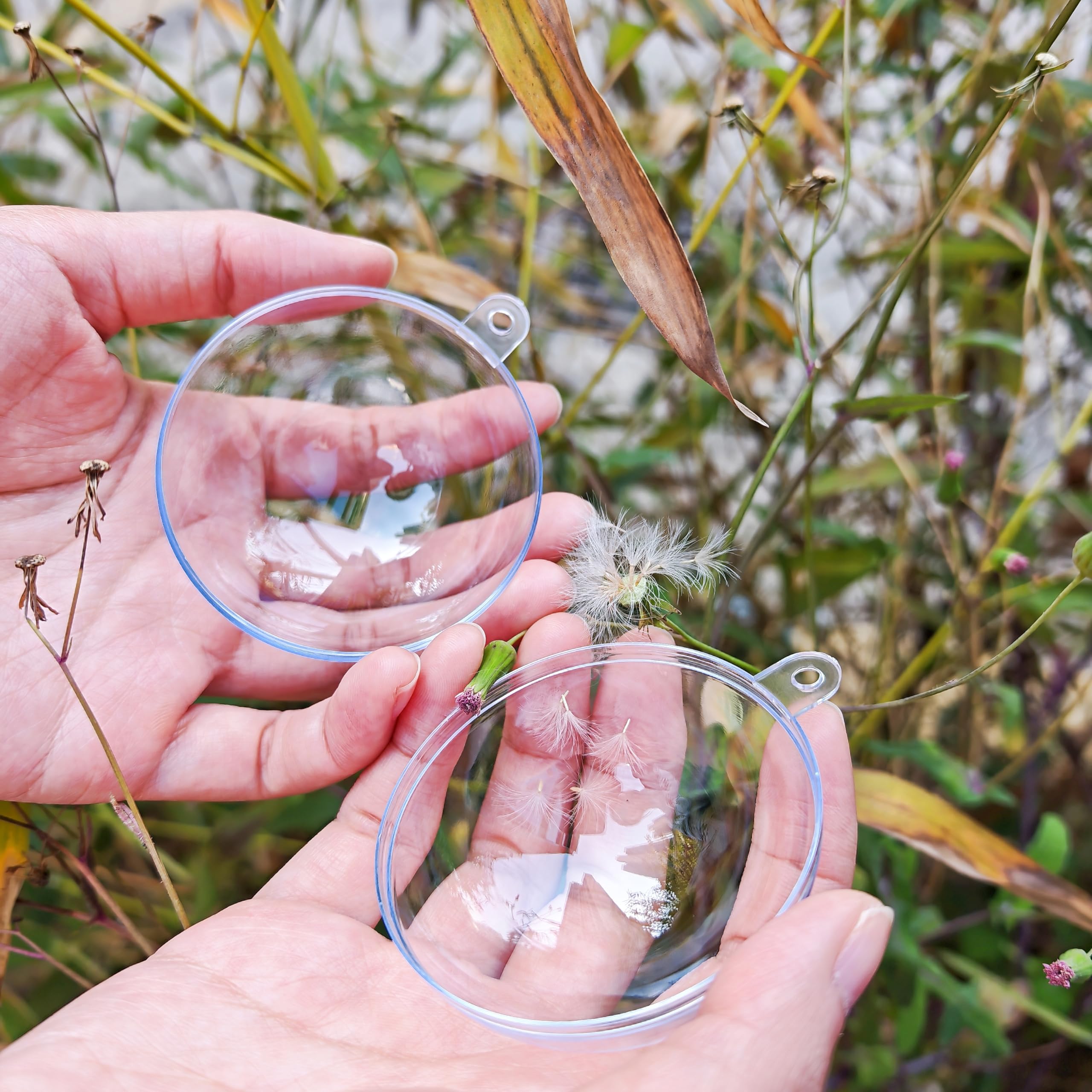 YOZIEMQ Acrylic hollow ball, Clear Plastic Fillable Ornaments Ball