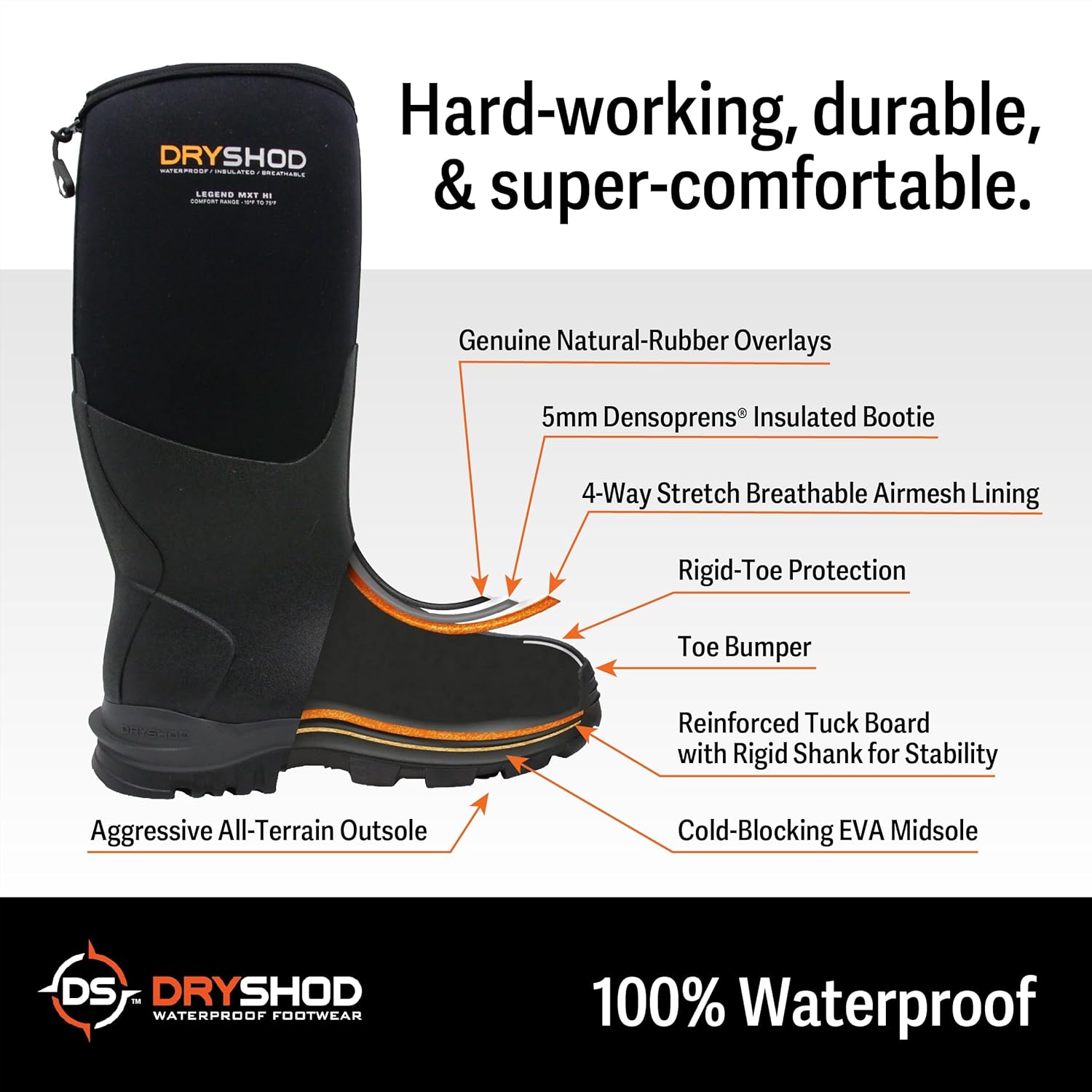 Dryshod Men's Legend MXT Rubber Boots | Waterproof | High |
