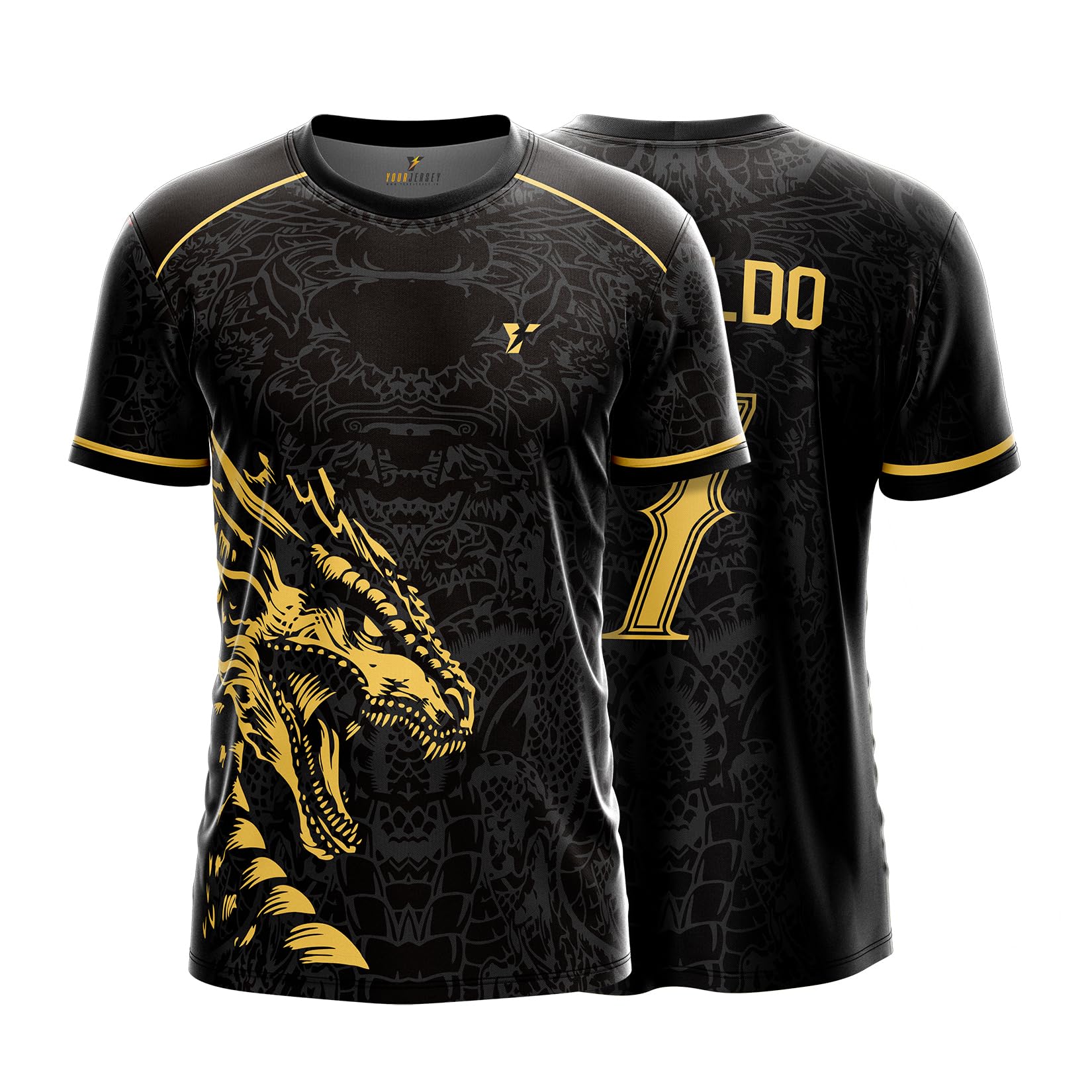 YOURJERSEY Real Dragon Fury Football Jersey | Custom Name & Number | 3 Colors: Red | Black | Green | Sizes 2Y to 4XL | Premium Custom Football & Cricket Jersey | Premium Breathable Fabric-image-47