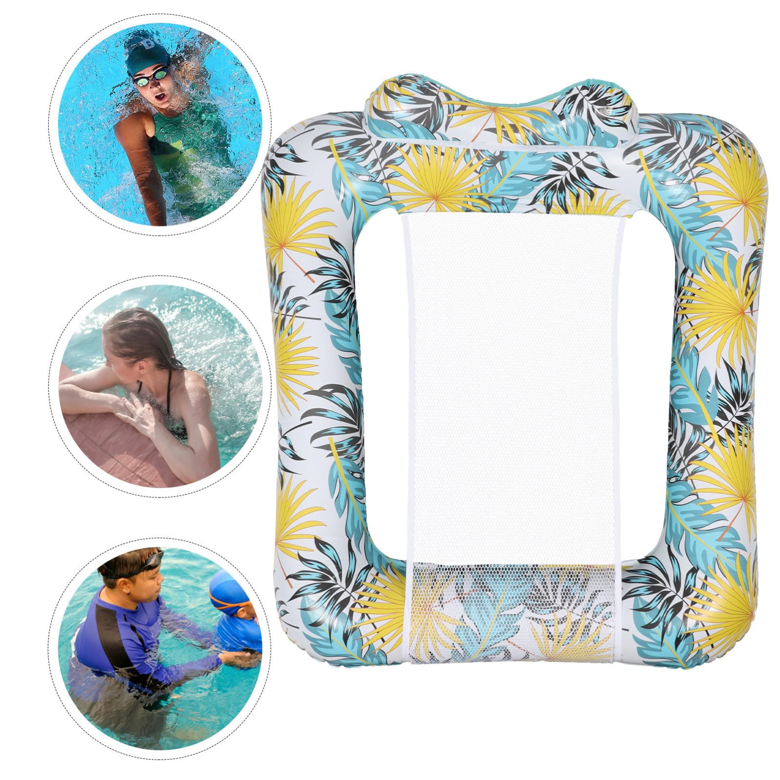 Poltrona Gonfiabile Design Confortevole Rete Traspirante per Piscina Lettino Galleggiante in Pvc e Pelle Amica per Relax e Vacanze