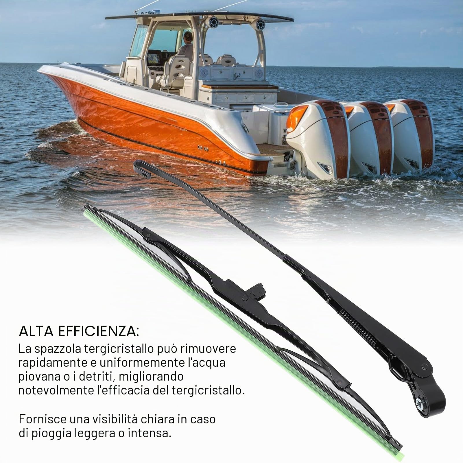 Braccio Tergicristallo Ad Asse Lungo 105° Con Spazzola, OEM 01287358, 0390506510, 7731000001, Tergicristallo Ad Asse Lungo Per Trattori Willys, Barche Da Pesca, ATV, UTV