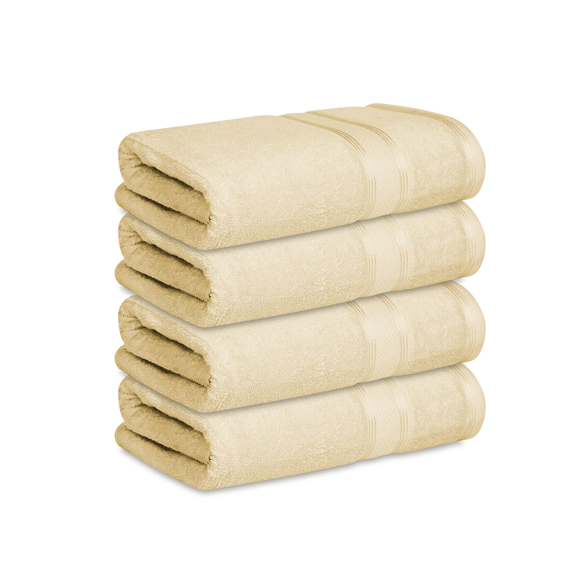 Casa Lino Paquete de 4 toallas de baño de 500 g/m² (27 x 54 pulgadas), 100 % algodón puro, toallas de baño de lujo, ligeras y altamente absorbentes, toallas de secado rápido para baño, para uso diario